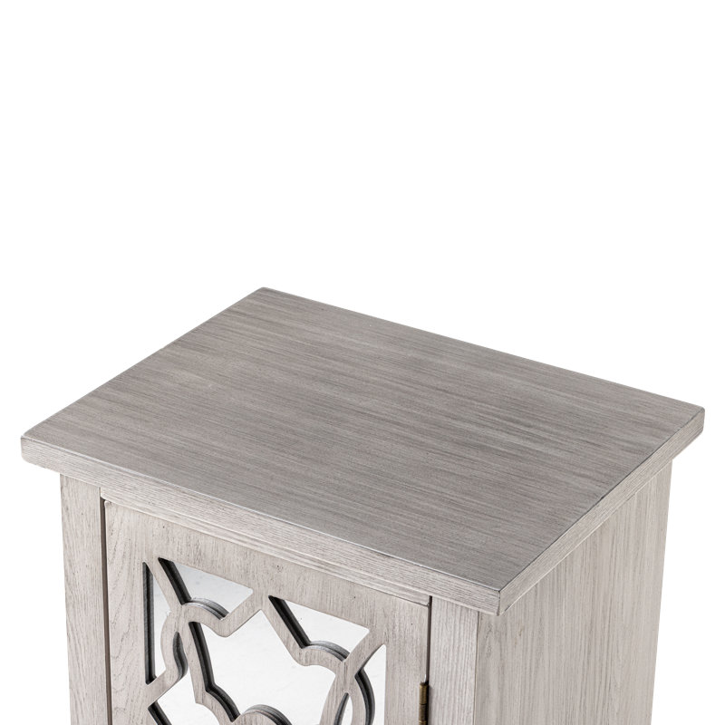 Red Barrel Studio® SXOVE Modern Farmhouse Nightstand with Mirror Front